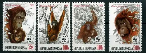 Indonesien 1291-1294 postfrisch Affen #IA176