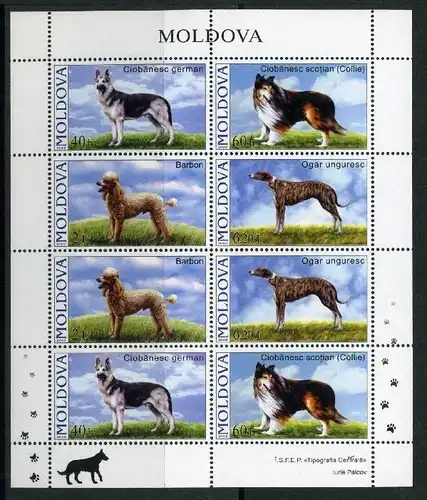 Moldawien 565-568 postfrisch Kleinbogen Hunde #HX239