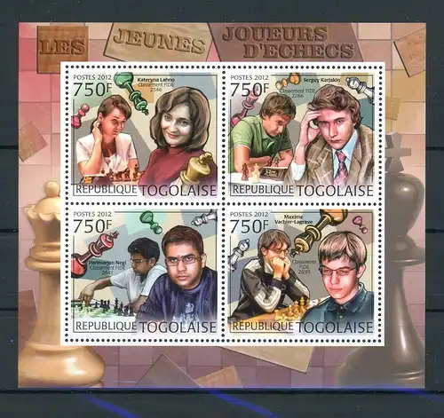 Togo 4448-4451 postfrisch als Kleinbogen Schach #FW869