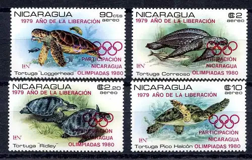 Nicaragua 2099-2102 postfrisch Schildkröten #HX258