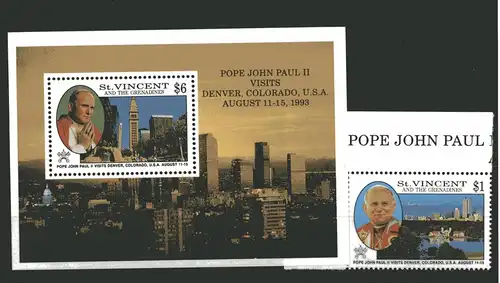 St. Vincent Gr 2492, Block 292 postfrisch Papst #HX298