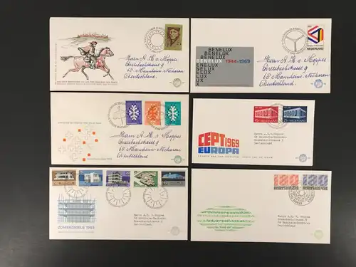 Niederlande Lot aus Jahrgang 1969 Ersttagesbrief/FDC #IA220