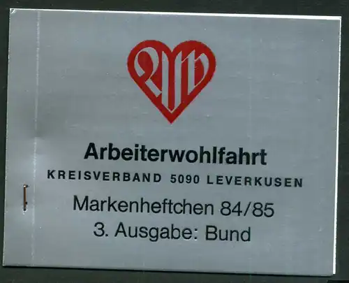 Bund Markenheftchen AWO 1227 gestempelt Bonn, geklammert #HX306