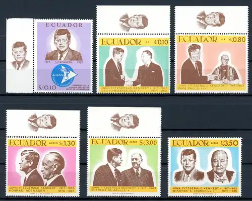 Ecuador 1374-1379 postfrisch Kennedy, Adenauer, Churchill #IM052