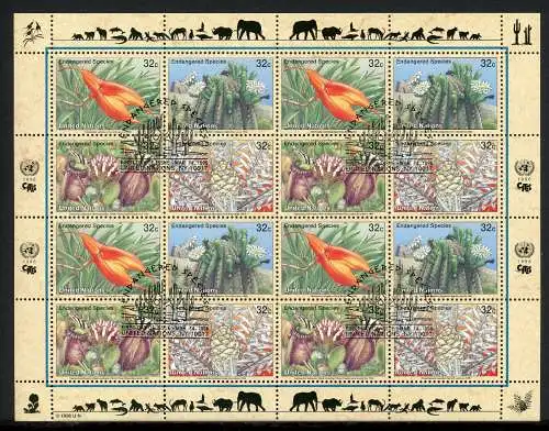 UNO New York ZD-Bogen 707-10 Bedrohte Arten Ersttagssonderstempel #HX110