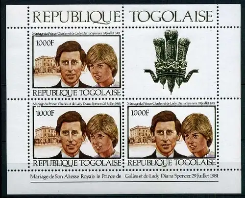 Togo 1534 postfrisch Königshäuser Kleinbogen #HX247