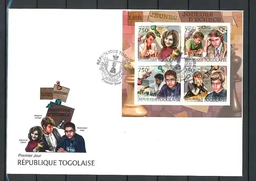 Togo Kleinbogen 4448-4451 Schach Ersttagesbrief/FDC #Scha5342