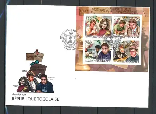 Togo Kleinbogen 4448-4451 B Schach Ersttagesbrief/FDC #Scha5343