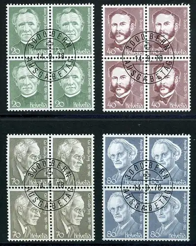 Schweiz 1137-1140 gestempelt Schweiz MiNr 4er Blöcke VstST #HX444