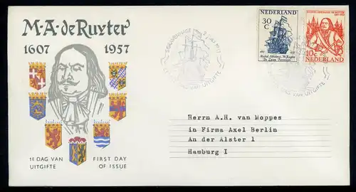 Niederlande 697-98 de Ruyter Ersttagesbrief/FDC #IA211