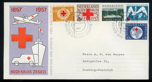 Niederlande 699-702 Rotes Kreuz Ersttagesbrief/FDC #IA212