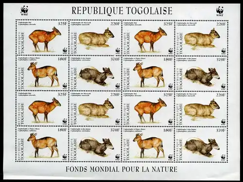 Togo KB 2456-2459 postfrisch Wildtiere WWF #HX356