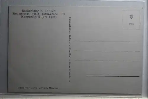 AK Rothenburg ob der Tauber Siebersturm nebst Torhäuschen #PI006