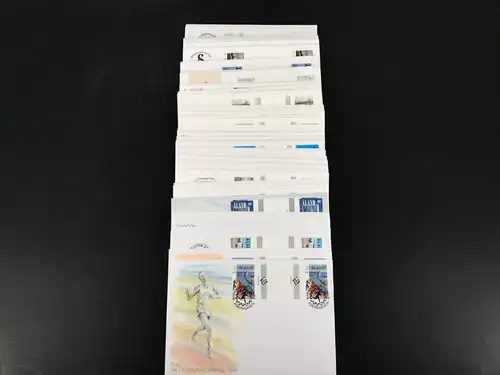Aland Lot mit 85 FDC mit Zwischensteg-Marken aus 1989-1999 #HL031