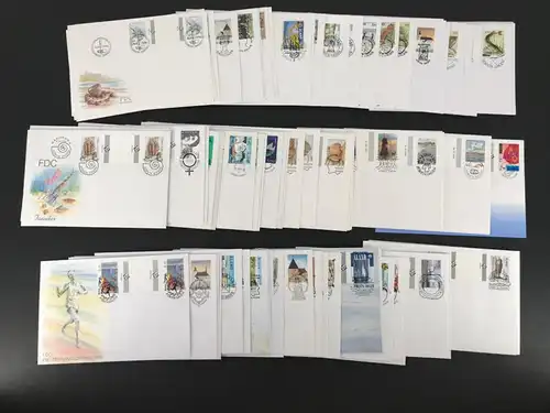 Aland Lot mit 85 FDC mit Zwischensteg-Marken aus 1989-1999 #HL031