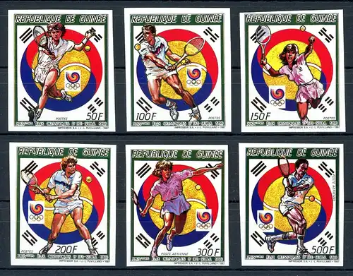 Guinea 1180-1185 B postfrisch Tennis #IN985