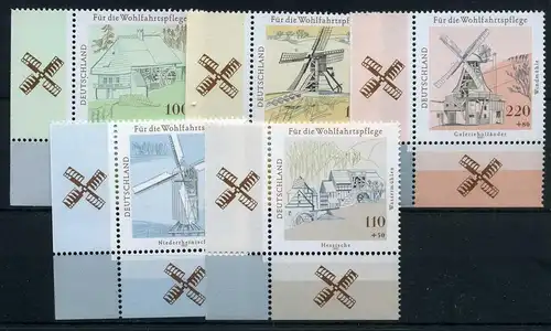 Bund 1948-1952 Eckrand ul postfrisch Windmühlen #IM455