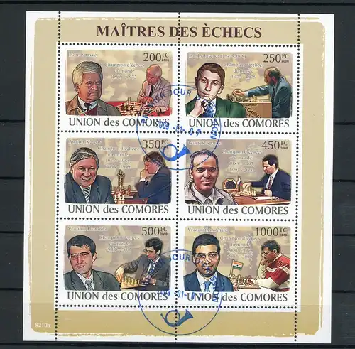 Komoren Kleinbogen 2058-2063 gestempelt Schach #FW889