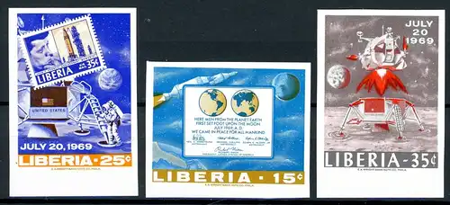 Liberia 725-727 B postfrisch bemannte Raumfahrt #IS573
