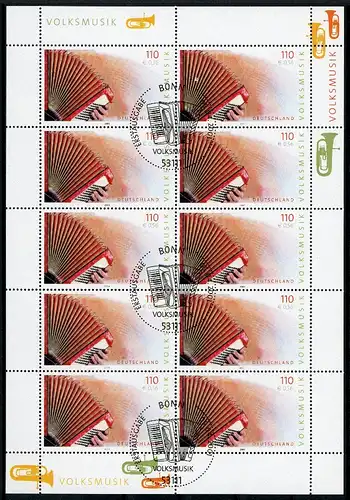 Bund Zehnerbogen 2180 Bonn Ersttagssonderstempel #IS531