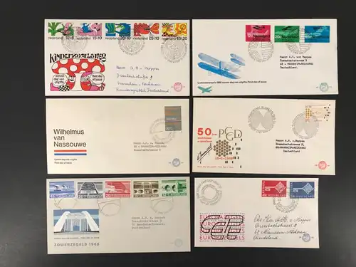 Niederlande Jahrgang 1968 893-909 o. Freimarken Ersttagesbrief/FDC #IA219