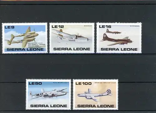 Sierra Leone 1379-1440, 1403 postfrisch Flugzeug #GI261