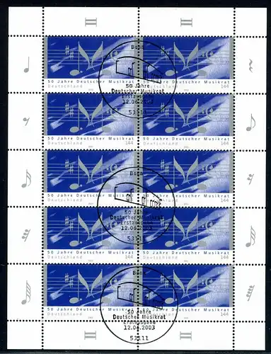 Bund Zehnerbogen 2346 Bonn Ersttagssonderstempel #IN902