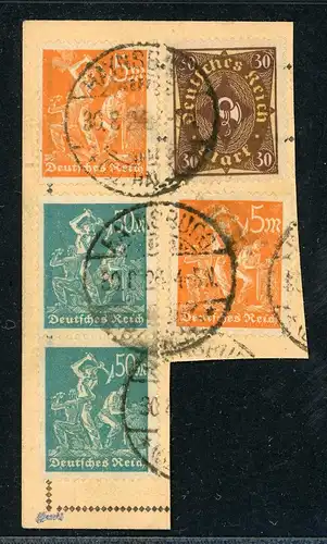 Deutsches Reich 2x 245 u.a. gepr. Infla Briefstück #IN145