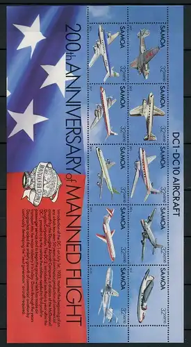 Samoa Block 30 postfrisch Flugzeug #GI629