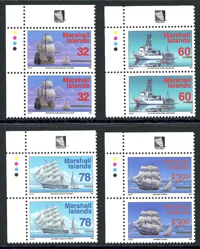 Marshall Inseln senkr. Paare 579-582 postfrisch Schiffe #IS503