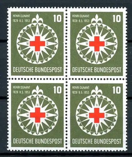 Bund 4er Block 164 postfrisch Rotes Kreuz #IS510