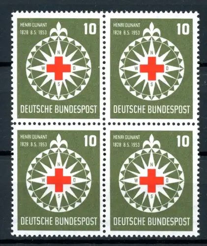 Bund 4er Block 164 postfrisch Rotes Kreuz #IS510