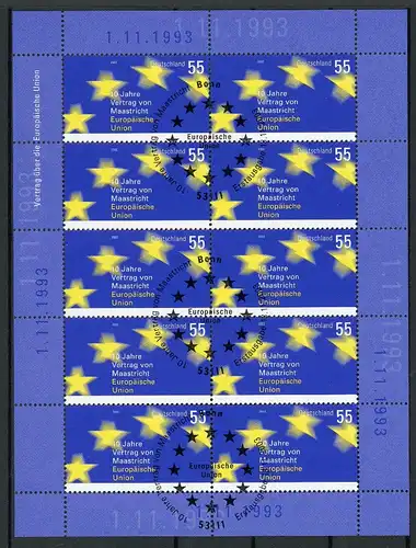 Bund Zehnerbogen 2373 Bonn Ersttagssonderstempel #IS536