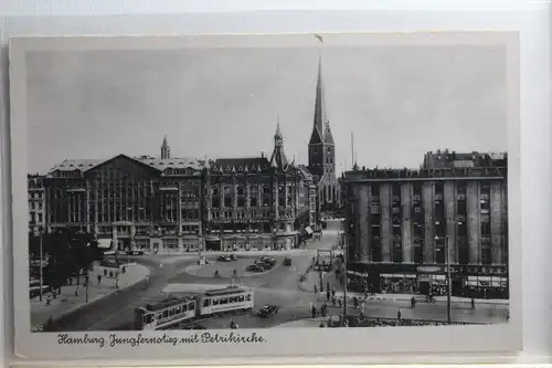 AK Hamburg Jungfernstieg mit Petriekirche #PI063