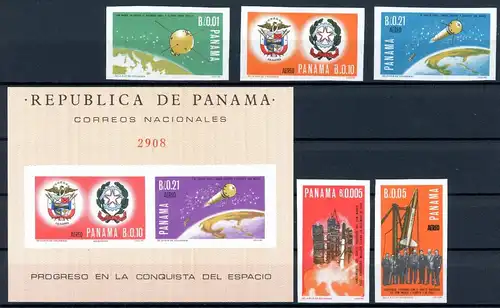 Panama 897-901+ Block 53 postfrisch Raumfahrt #IS570