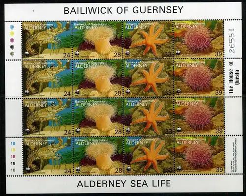 Alderney KB 61-64 postfrisch Meeresfauna #IM479