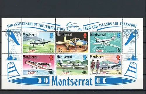 Montserrat Block 2 postfrisch Flugzeug #GI265