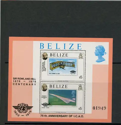 Belize Block 8 postfrisch Flugzeug #GI250