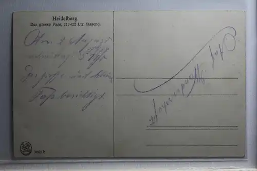 AK Heidelberg Das große Fass, 212 422 Ltr. fassend. 1924 #PI084