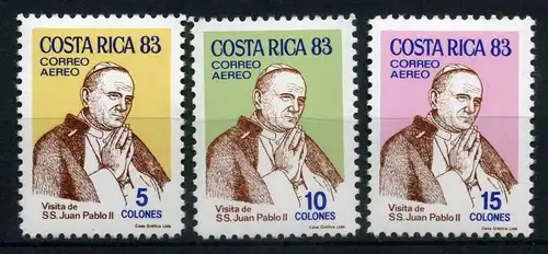 Costa Rica 1193-1195 postfrisch Papst #IT548