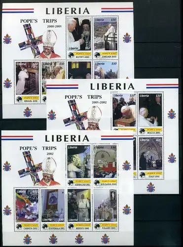 Liberia Kleinbogen 4692-4709 postfrisch Papst #IT555