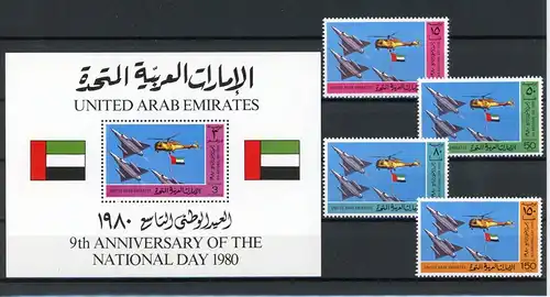 Vereinigte arabische Emirate 103-106, Block postfrisch Flugzeug #GI253
