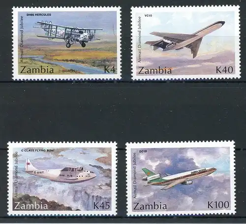 Sambia 607-610 postfrisch Flugzeug #GI284