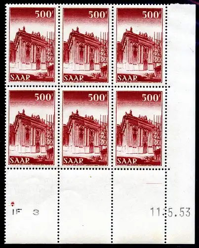 Saarland 337 Br postfrisch im 6er Block #IM470