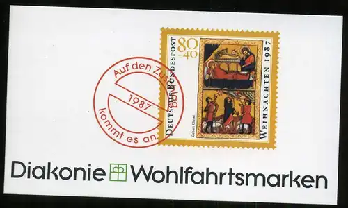 Bund Diakonie Markenheft 1987 mit 1346 Bonn Ersttagssonderstempel #IT633