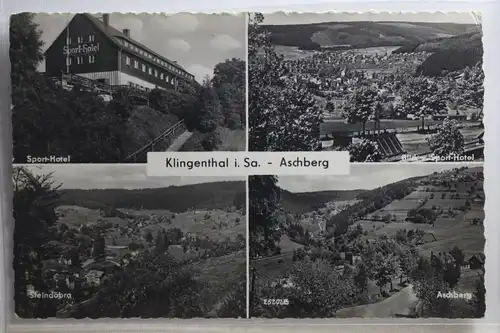 AK Klingenthal i. Sa. Mehrbildkarte (Aschberg, usw.) 1956 #PI172