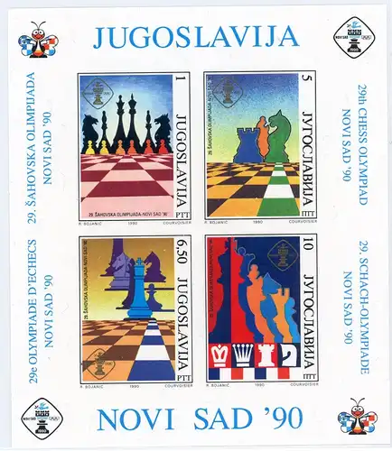Jugoslawien Block 39 Mi-nr 2447-2450 postfrisch Schach #IS768
