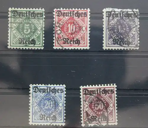 Deutsches Reich Dienstmarken 52-56 gestempelt #UM177