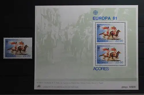 Portugal Azoren 342, Block 2 mit 342 postfrisch Cept Europa #UL686
