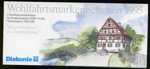 Bund Diakonie Markenheft 1995 mit 1820 Berlin Ersttagssonderstempel #IS691